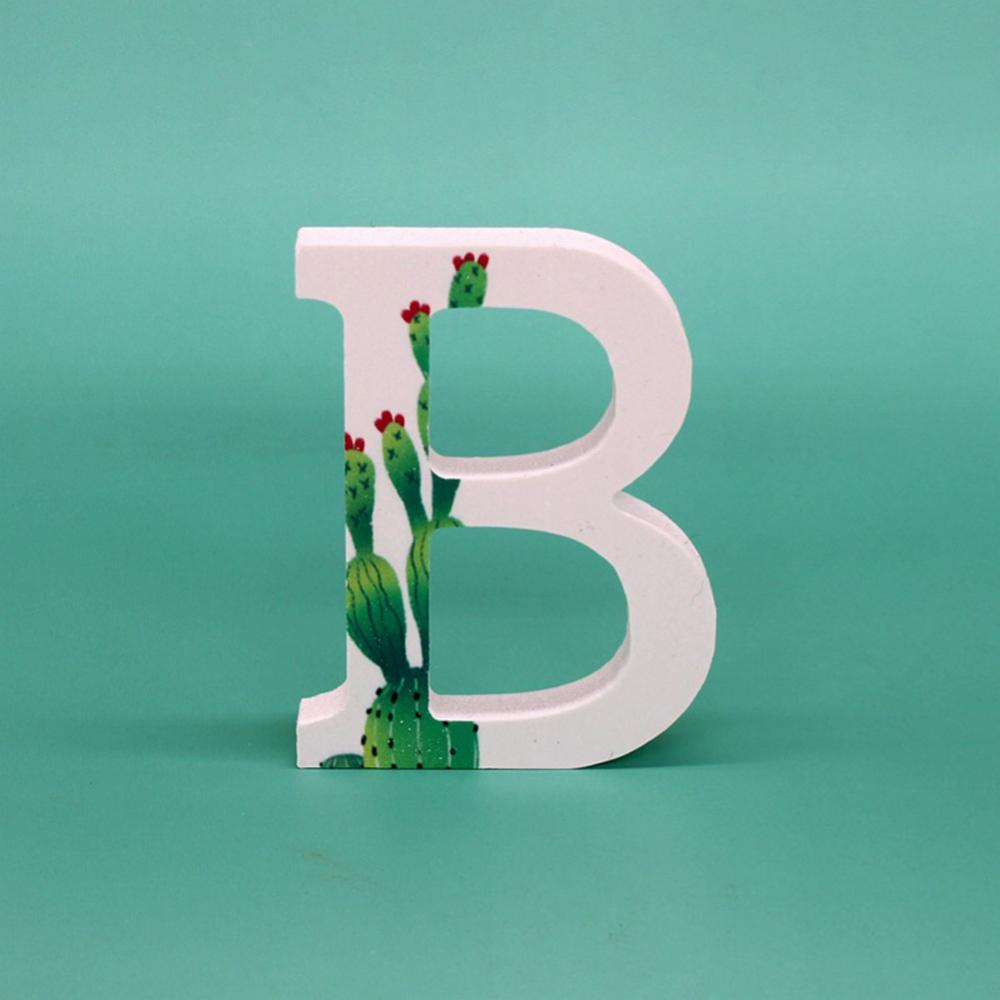 1Pc A to Z Summer White Tropical Plant Wooden Letter English Alphabet DIY wood Art Home Wedding Party Decoration