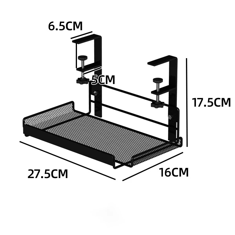 Verstelbare Opbergplank Onder Tafel Voor Opbergkoord, Stopcontact, Multifunctionele Keukenplank, Kastopbergplank, Gaatje: HEUBLAUW