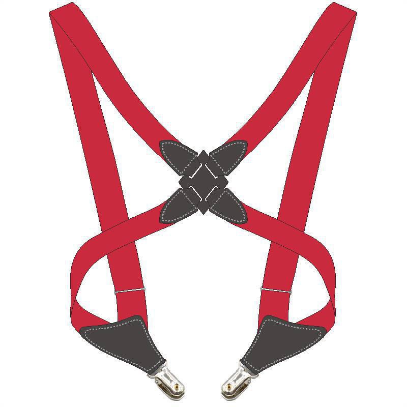 Vintage Holster-Style Elastic Side Clip Suspenders For Men Accessories Cross-Over Back Adult Braces Strap Suspenders 105x2.5cm: Red