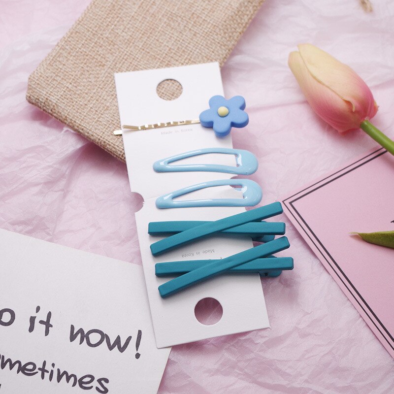 5 Stks/partij Leuke Meisjes Haarspelden En Clips Set Baby Kids Bloem Barrette Haarspelden Snoep Kleuren Kind Hoofddeksels Haar Accessoires
