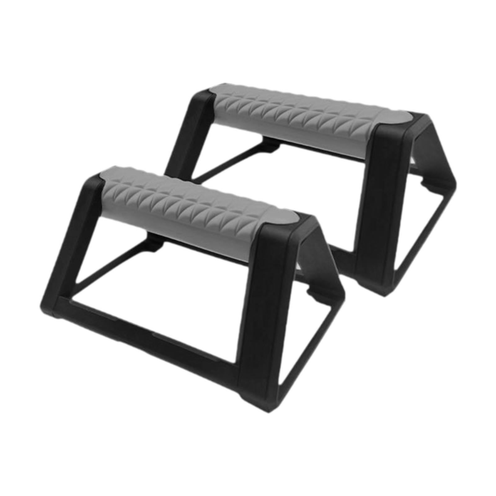 2 piezas de barras de realce, equipo de Fitness, manijas de flexiones, entrenamiento de suelo para hombres y mujeres, soportes de ejercicio de realce, manijas de realce de suelo: Gris