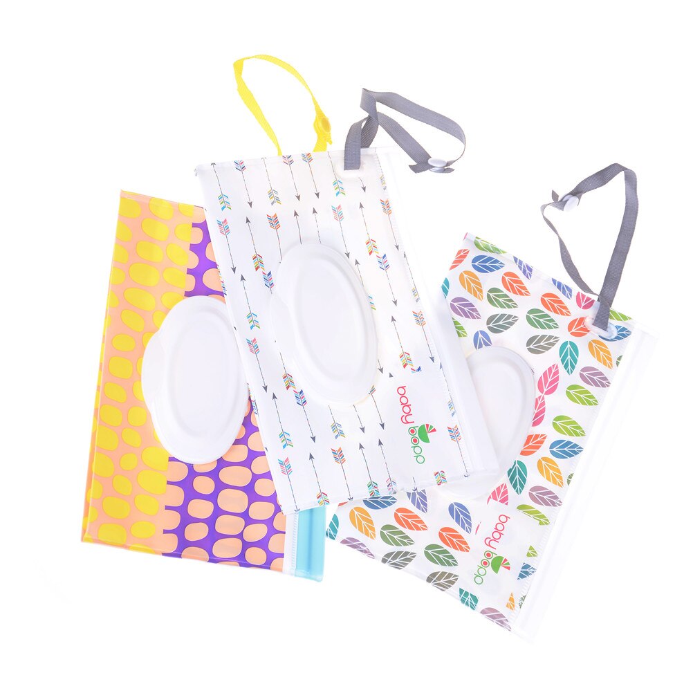 Clutch en gemakkelijk mee te nemen doekjeshouder met drukknoopsluiting doekjes draagtas vochtige doekjes tas clamshell cosmetische etui
