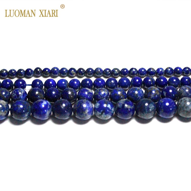 Fine 100% Natural Top Lapis lazuli the color is natural Round Stone Beads For Jewelry Making DIY Bracelet Necklace 4/6/8/10 mm