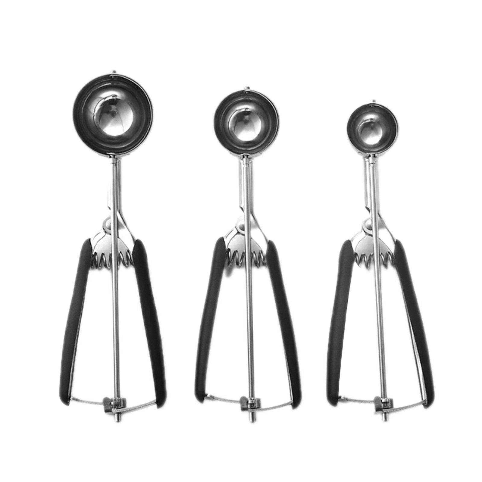 Ice Cream Scoop with Trigger Stainless Steel Dough Baking Sorbet DIY Maker: Three-piece Suit
