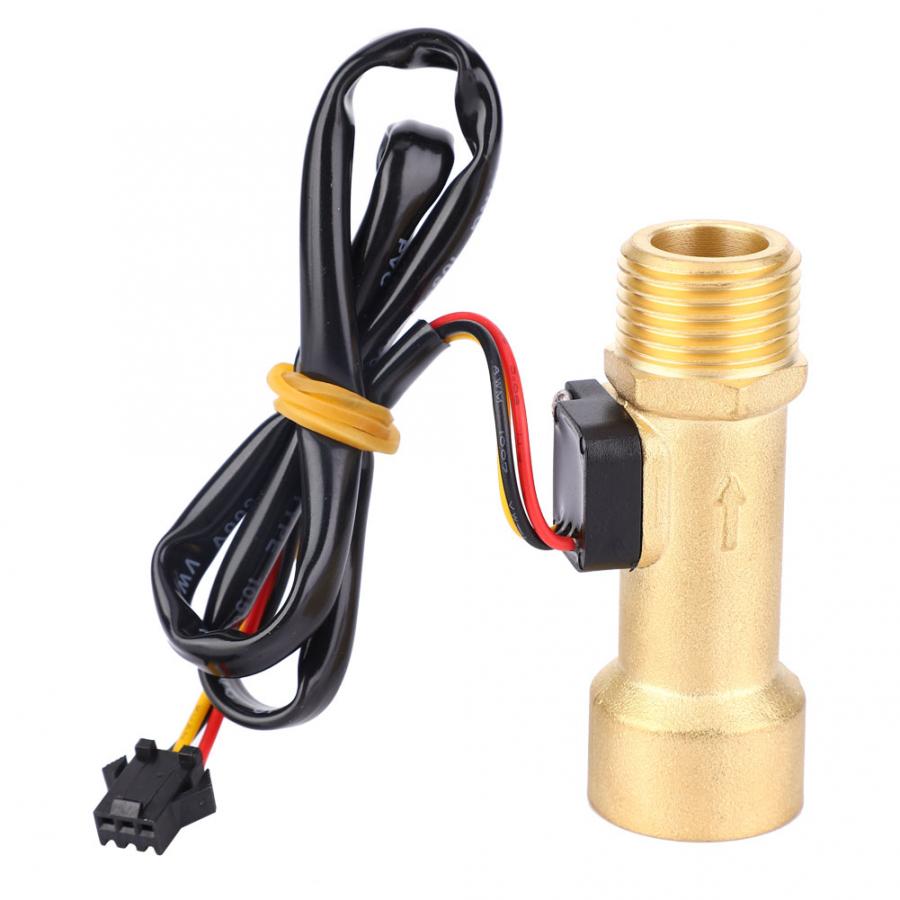 G1/2in Hall Effect Flow Rate Meter Male-Female Thread 1~30L/min Flow Sensor Gauge Water Flow Hall Sensor