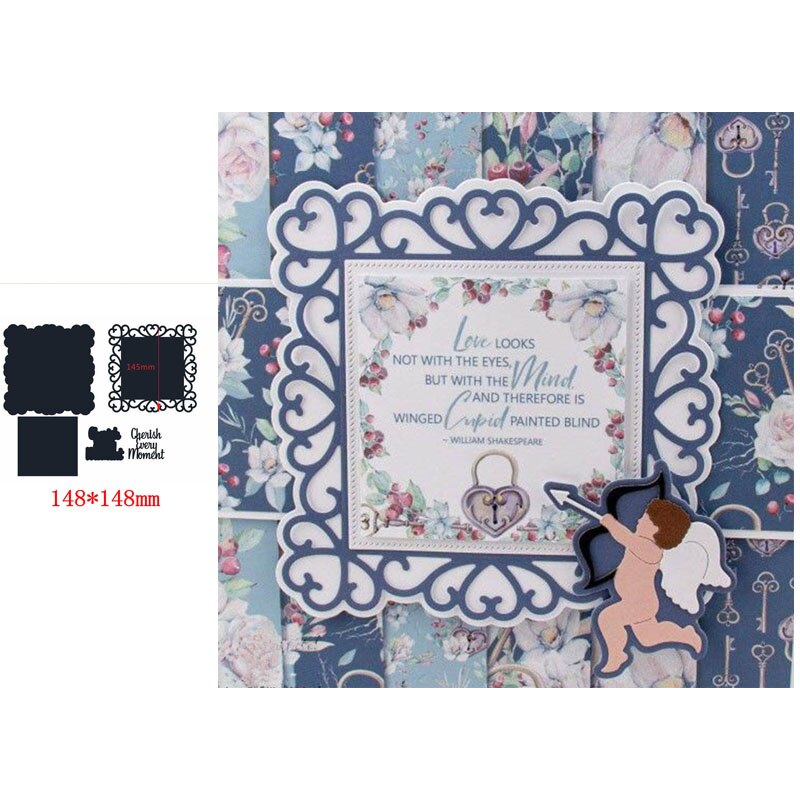 Flerdelad uppsättning av vackra snygga ramar med konstord kostnadseffektiva metallskärverktyg för diy scrapbooking album papperskort: 16
