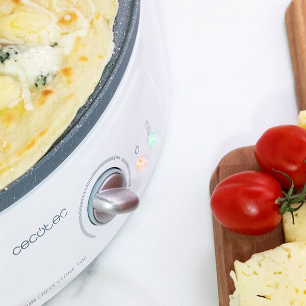 Crepera Cecotec Fun Crepestone Twin 1200W Blanco Gris