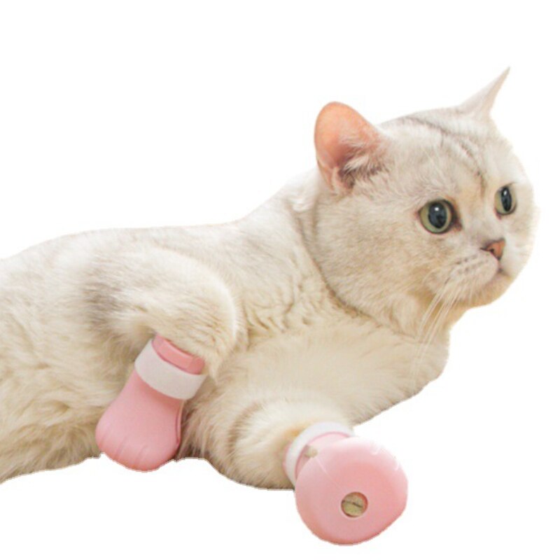 Gants de protection des pattes de chat, anti-rayures, coupe des ongles, lavage des morsures de chat, Set de pieds, bottes, fournitures de bain pour animaux de compagnie, 4 pièces