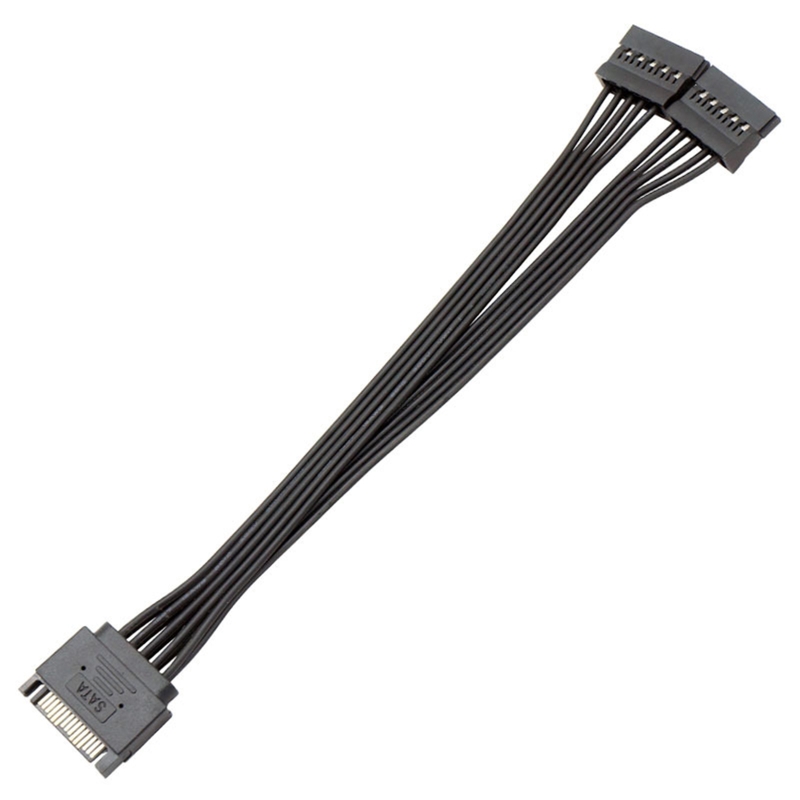 Sata Power Splitter Kabel SSD HDD Harde Schijf Voedingskabel Sata 15 Pin Male naar 2 Female Power Y-Splitter Verlengkabel: Rood