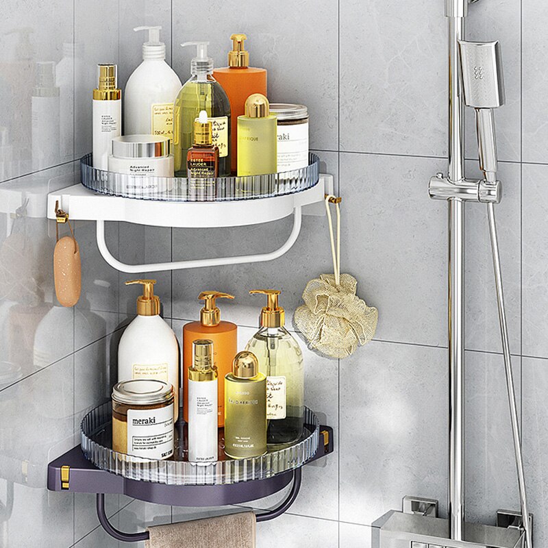 Joybos Bathroom Racks Rotating Corner Shelf Racks Bathroom Organizer Shelf Shampoo Cosmetic Storage Bathroom Accessories