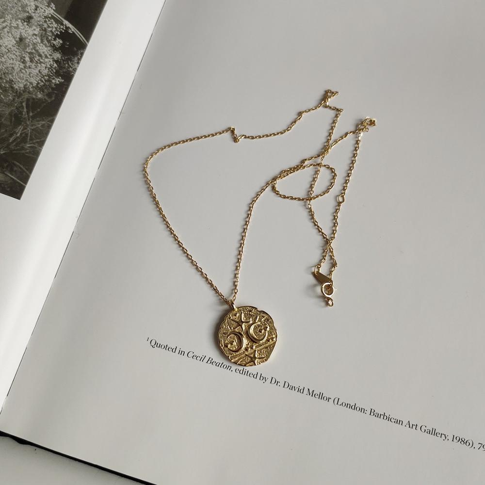WTLTC 925 Sterling Sliver Moon Star Pendant Necklaces for Women Delicate Coin Disc Chokers Bohemian Initials Necklace Jewelry