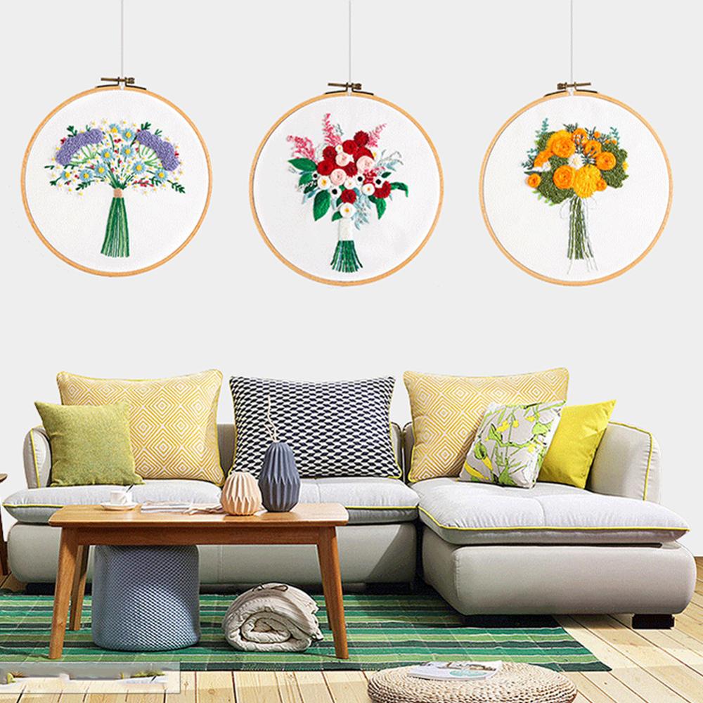 Konst franska diy blommor broderi ram ram handarbete nybörjare broderi material sömmar serie hantverk sömnad heminredning