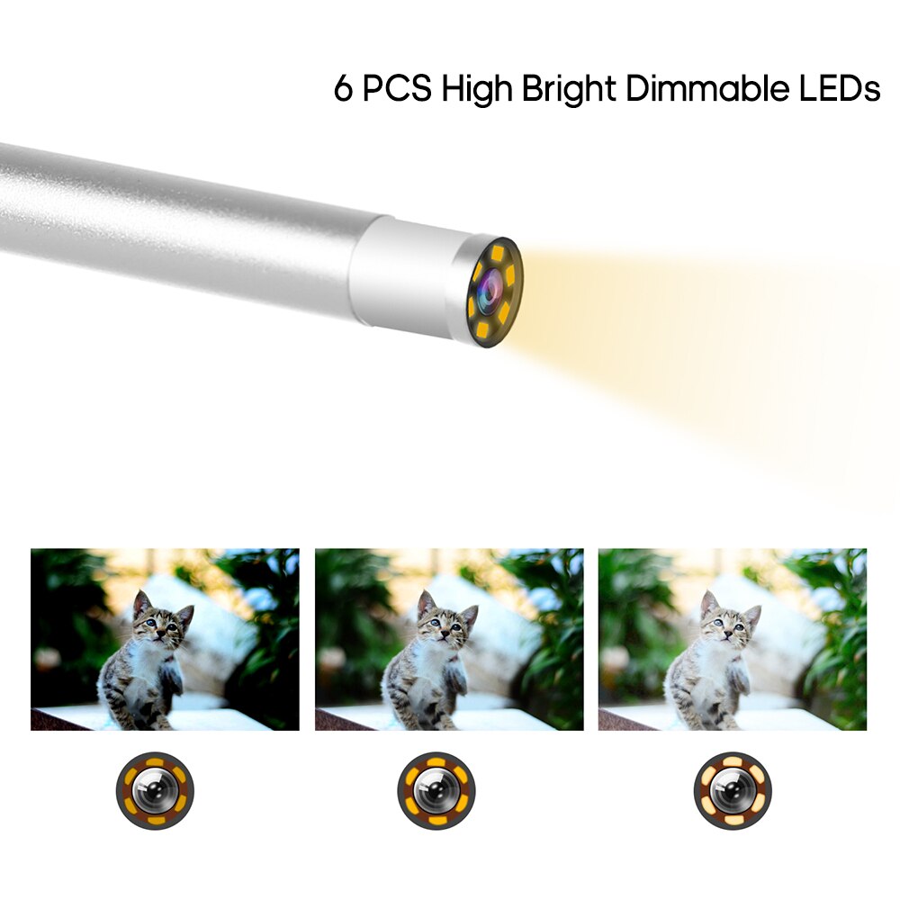 Caméra d'endoscope auriculaire, led réglables, lentille 5.5MM, résolution 640*480, IP67, résistance à l'eau, Otoscope d'inspection