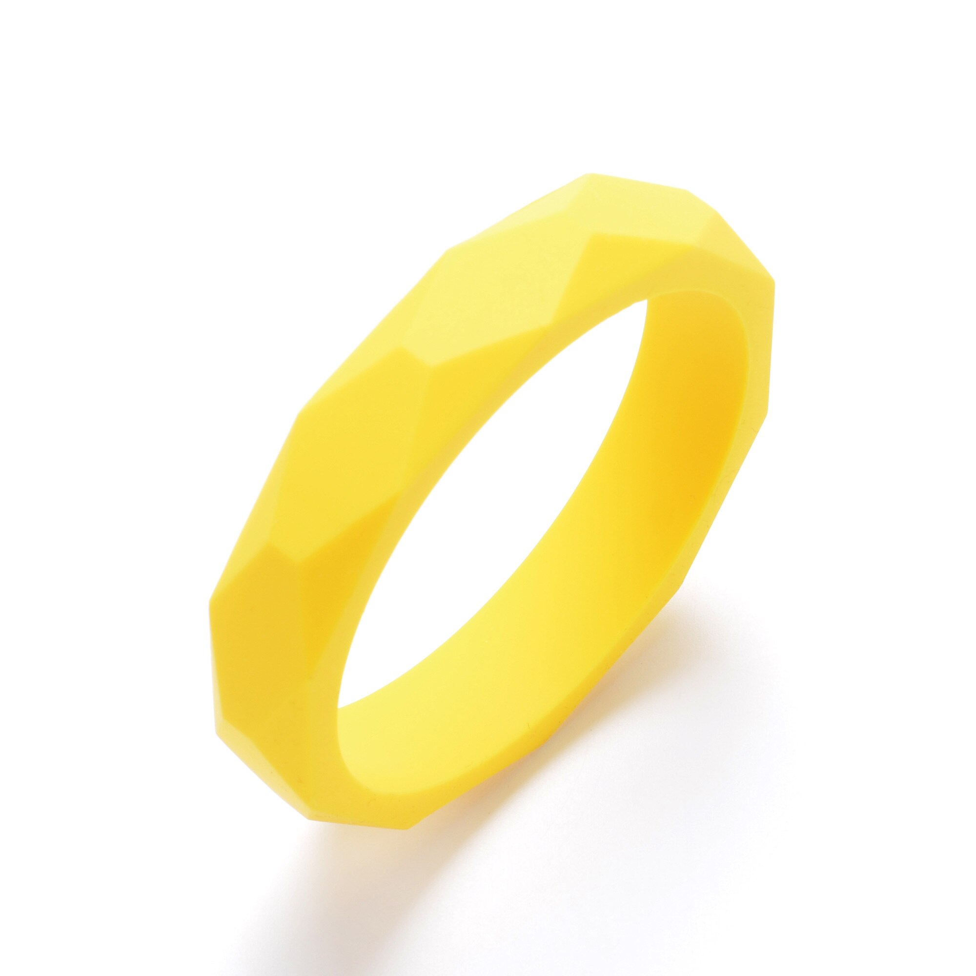 Lofca 1pc tandningsarmband silikon babyarmband bitring armband aldut storlek tuggleksak silikonpärlor amningssmycken: Gul