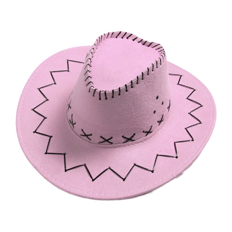 Cowboy Hat with Windproof Rope Wide Brim Western Cowgirl Hat for Unisex