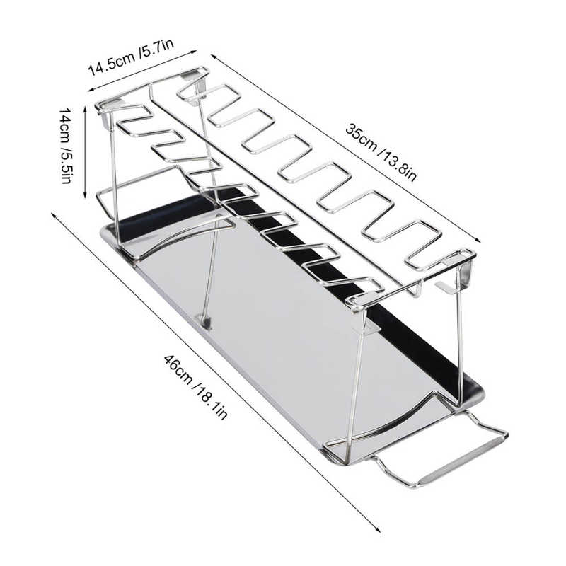 Foldable Stainless Steel BBQ Rack Chicken Leg Grilled Rack Roaster With Drip Pan Barbecue Accessories Dessert BBQ Tool