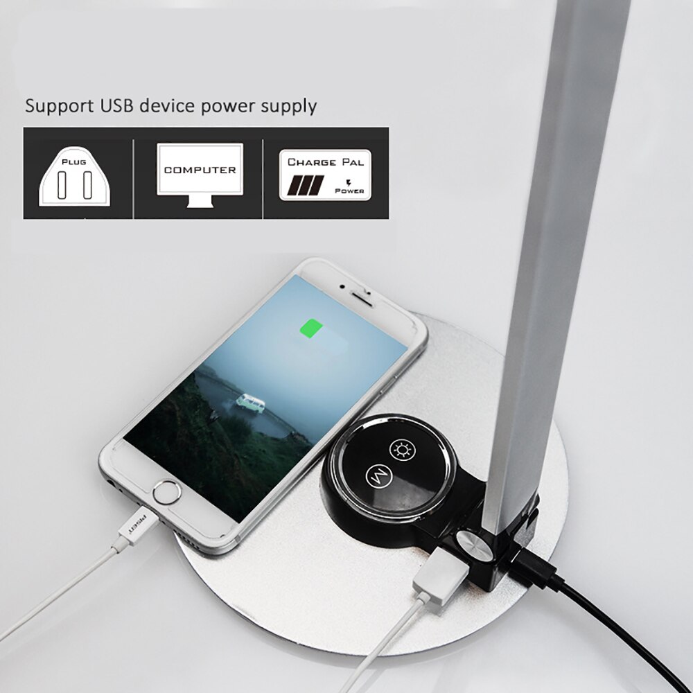 Smart Touch Sensor Bureaulamp Derde Versnelling Kleur Traploos Dimmen Lamp Vouwen Led Leeslamp Usb Voeding Boek Licht Voor kantoor