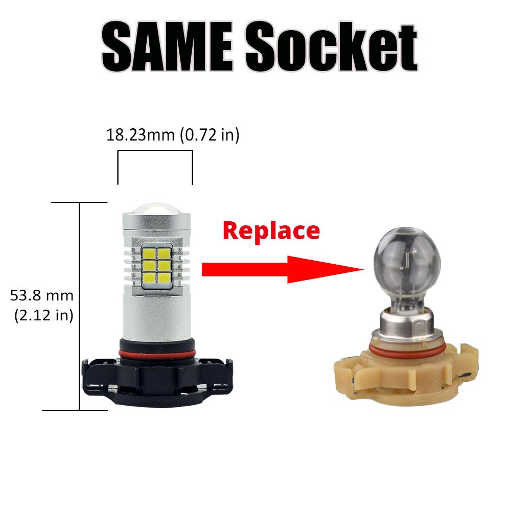 10 stücke H16(EU) 5202 5201 PS19W LED Nebel Glühbirne PSX24W 2504 LED-lampen 6000k Weiß DC12V Kleine Menge VANSSI