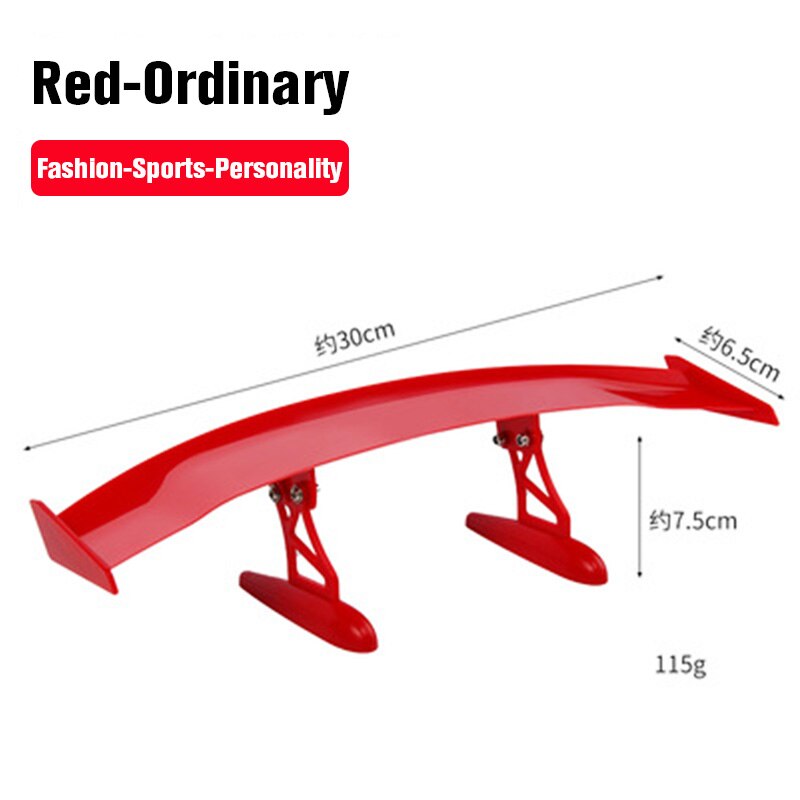 Universal Car Modified Rear Wing Carbon Fiber Painted Car Rear Spoiler Small Car Trunk Exterior Wing Parts Car Styling: Red-Ordinary