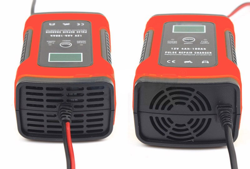 12V Automatic Smart Battery Charger Car & Motorcycle Charger Pulse Repair Charger LCD Display