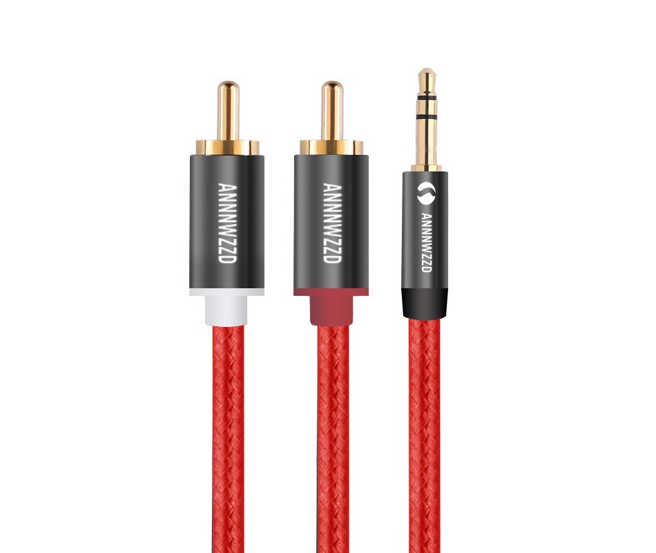 RCA Kabel 2RCA zu 3,5 audio kabel 3,5mm jack rca aux kabel 0,5 m 1m 2m 3m 5m Für telefon Edifer Heimkino DVD 2RCA audio kabel: Rot / 2m