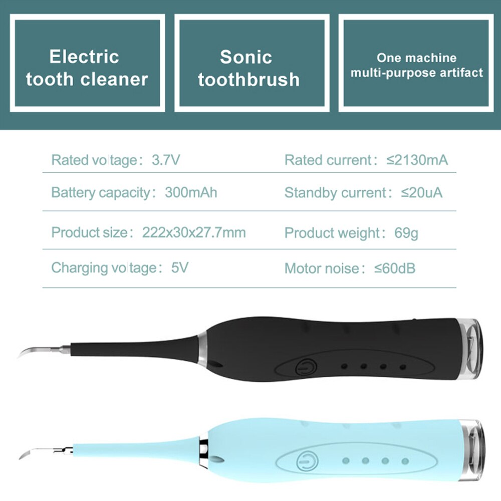 2in1 Ultra Sonic Sonic Tandheelkundige Scaler Tandsteen Verwijderen Witter Tooth Cleaner Hoge Frequentie Trillingen Huishoudelijke Elektrische Tandenborstel