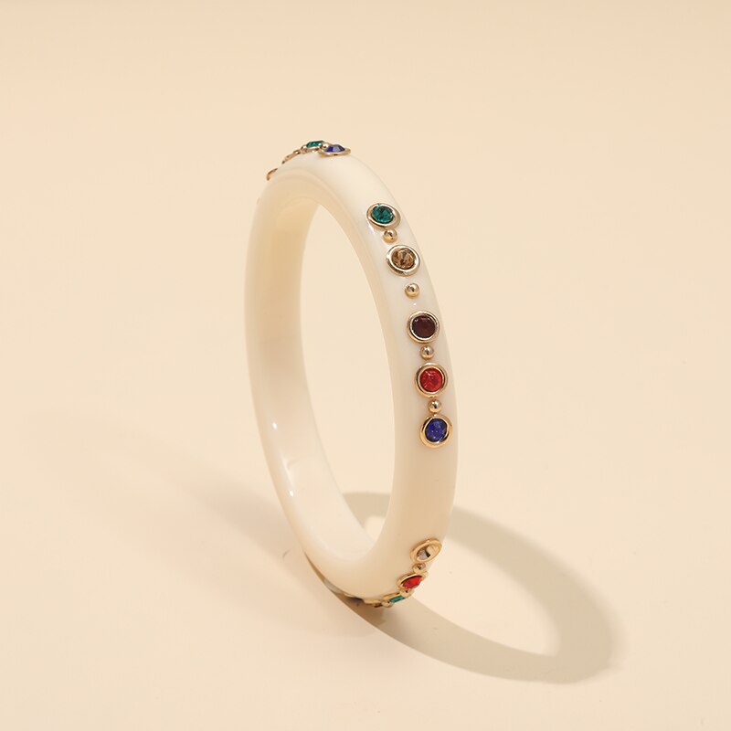 Braccialetti alla moda in cristallo acrilico Desginer braccialetti per ragazze gioielli indiani adolescenti accessori per braccialetti da donna in resina dura vintage