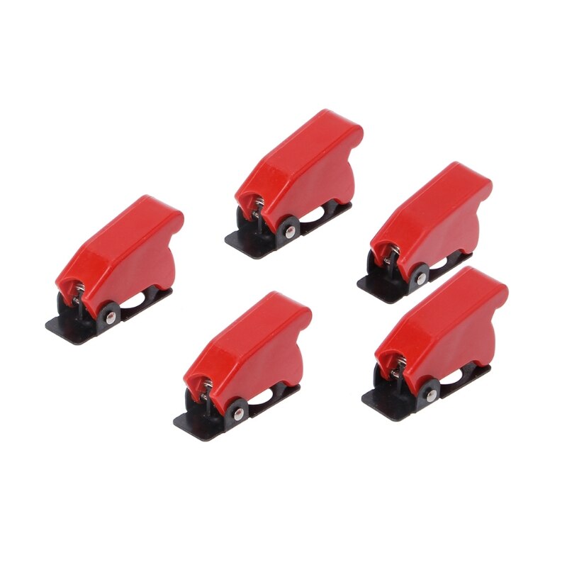 5 Pcs Plastic 12mm Toggle Switch Safety Cover Protector Cap Guard: Red
