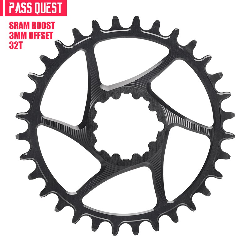 PASS QUEST 3mm Offset Crankset SRAM Gx xx1 Eagle GXP Round MTB Narrow Wide Chainring 32T-38T Bike Bicycle Chainwheel/Chain Wheel: 32T