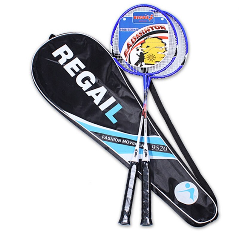 1 par de raquetas de bádminton de absorción de aleación de aluminio para entrenamiento de competición, equipo deportivo de Bádminton: Blue 9520