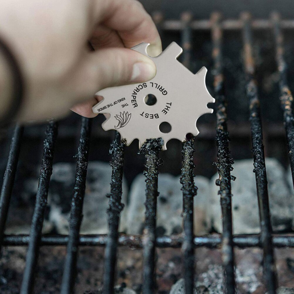 Portable Metal BBQ Grills Grate Cleaner Cleaning Barbecue Scraper Scrubber Tool Stainless Steel Grill Scraper BBQ Accessories