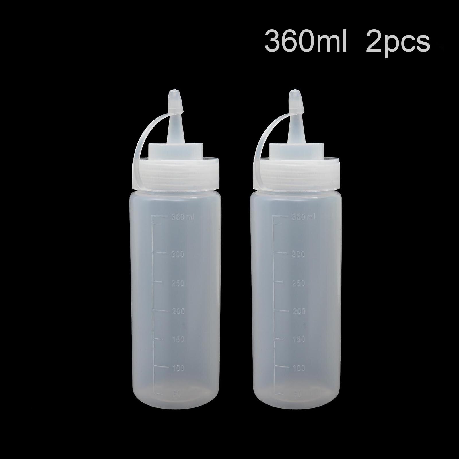 CellDeal 2Pcs Squeeze Flasche Salat Dressing Flasche Würze Spender Sauce Essig Öl Ketchup Menage Bin Tomaten Sauce Flasche: White 360ml 2pcs