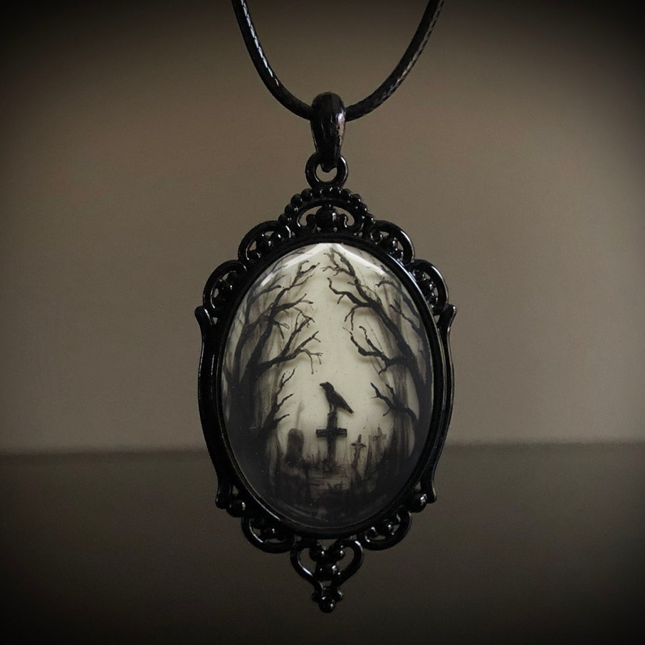 Collar gótico mago murciélago calabaza misterio mago vampiro murciélago collar joyería de Halloween accesorio bruja cuerda cadena gargantilla: Rojo óxido