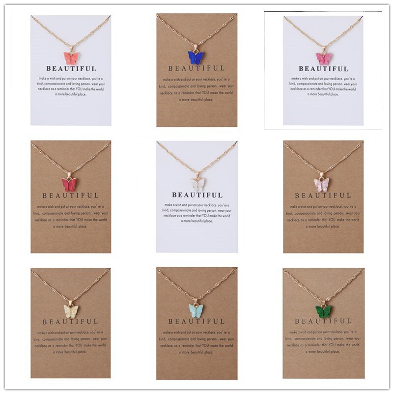 Cute Butterfly Pendant Necklace for Women Jewelry