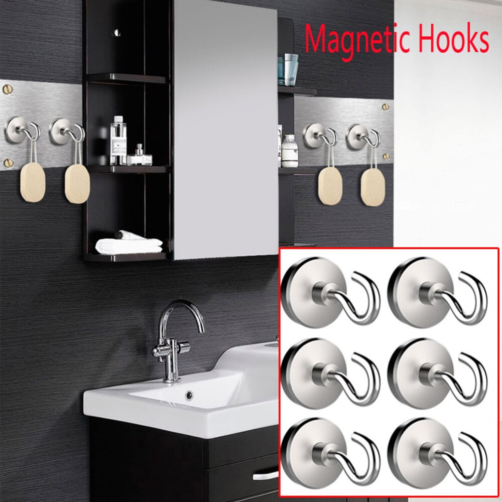 Ganchos magnéticos resistentes para almacenamiento y organización, accesorios de cocina para el hogar (D10), 6 uds.