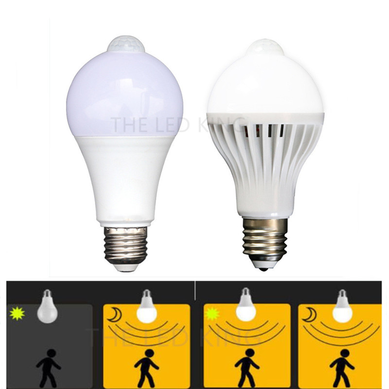 ledet pir-bevegelsessensorlampe  e27 220v 9w 12w 15w 18w automatisk av/på ledet-pære lysfølsom bevegelsesdetektor til menneskekroppen