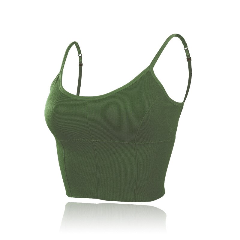 Grote u-vormige mooie rug bh sexy naadloze omhulde borst tube top sport vrouwelijke jarretelles ondergoed: Groente