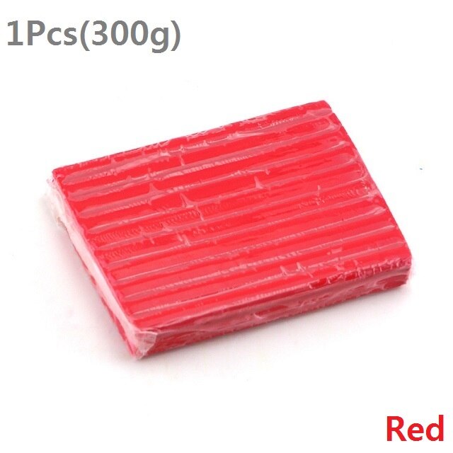 Plastilina de colores para niños, arcilla polimérica de textura suave hecha a mano para hornear, juguete educativo para niños de 12x9x300 cm, 1,6g, 1 unidad: Red
