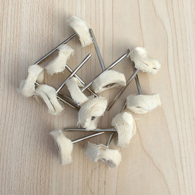10pcs Dental Polishing Wheel Wool Cloth Cotton Teeth Polisher Prophy Brushes Polishers for low speed straight handpiece 2.35mm: green