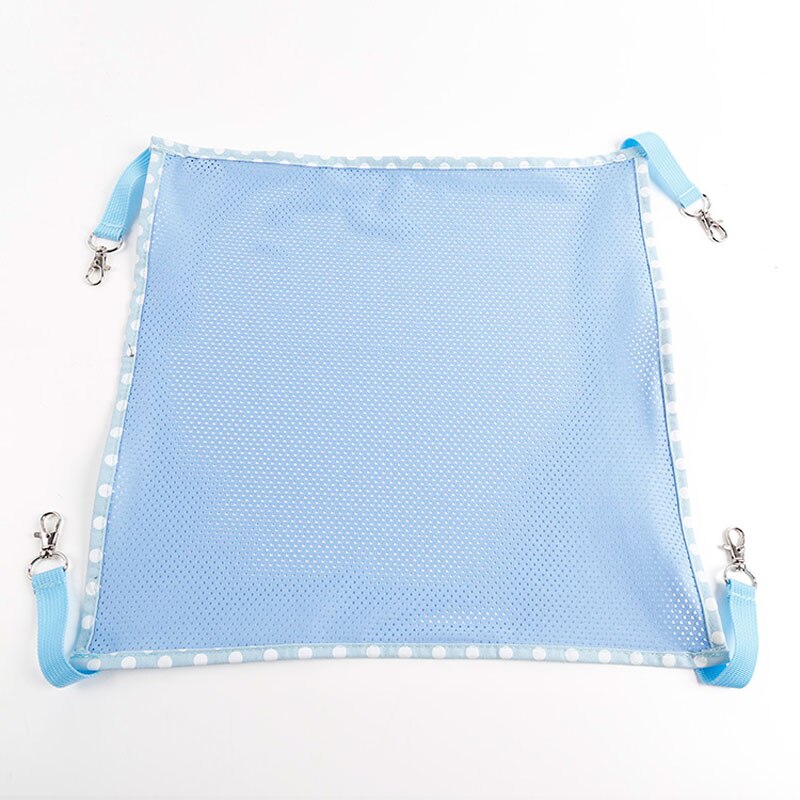 Washable Summer Cat Hammock Bed Choice Under Chair Breathable Air Mesh Pet Cage Hammock Hanging Bed for cat puppy: Blue