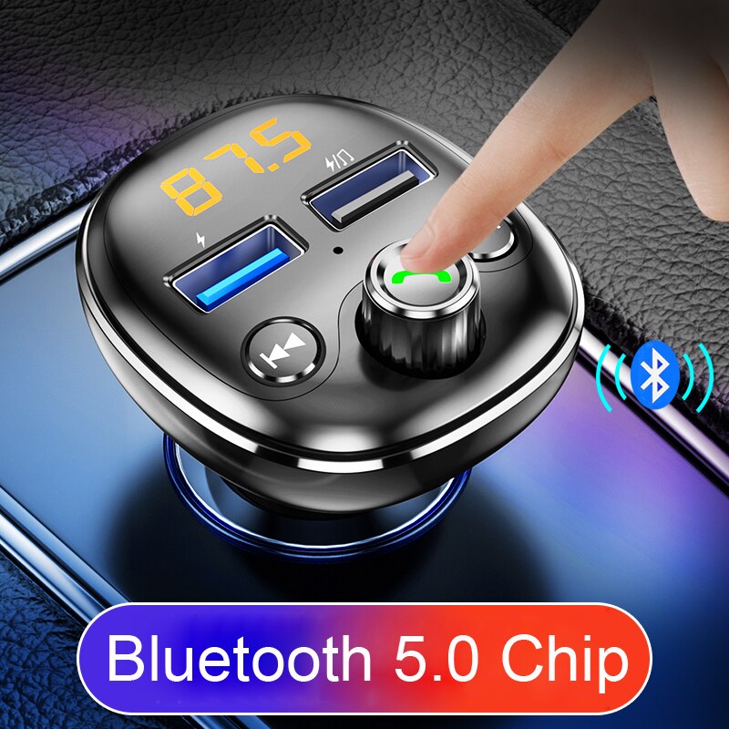 Jinserta Bluetooth 5.0 Fm-zender Hardsfree Auto MP3 Speler Dual Usb Snelle Auto-oplader Ondersteuning Tf Card Muziek Speler