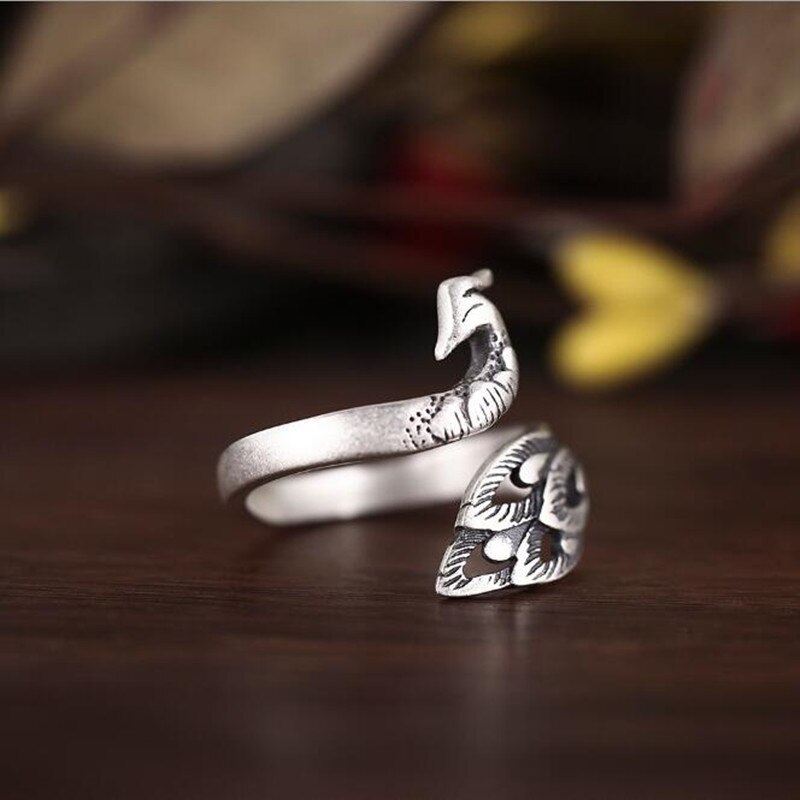 Charmant Open Pauw Ring Voor Vrouwen Vintage Boho Party Ringen Gothic Punk Sieraden Cadeaus Voor Meisjes