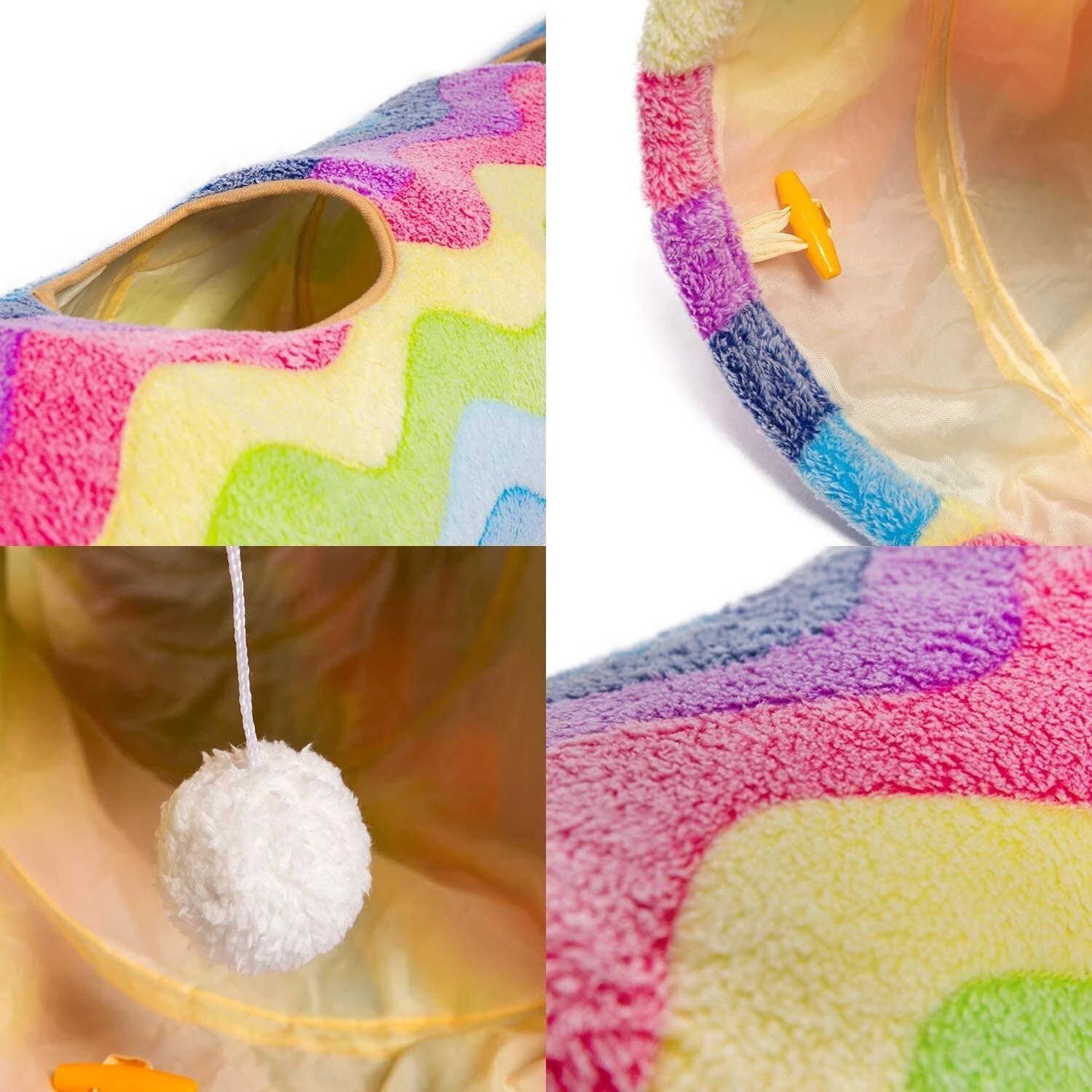 Flanel Regenboog Kat Kanaal Met Ballen Kat Speelgoed Vouwen Training Tunnel Buis Kat Tent Konijn Boren Spel Kat Accessoires