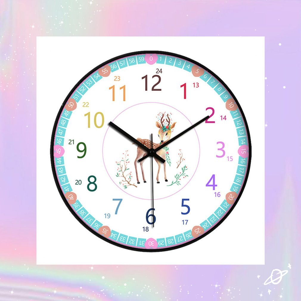 Early Childhood Learning Wall Clock Ultra-quiet Home Classroom Living Room School Recognition Table Wall Clock