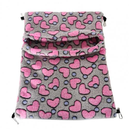 Hamac mignon en peluche douce et chaude pour Hamster, fournitures de nid pour animaux de compagnie, multicolore, petit hamac confortable suspendu: Rose / S