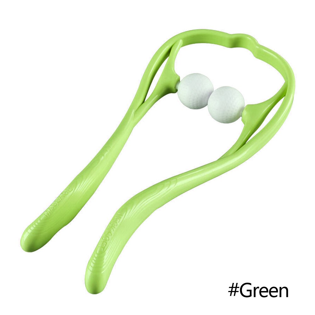 Dual Trigger Point Therapy Neck Massager Neck and Shoulder Roller Self-Massage Tool Pressure Relieve Hand Deep Massage: Green