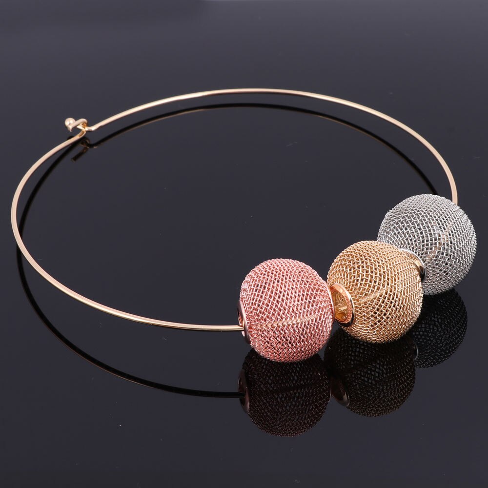 Dubai conjunto de joyería de Color dorado nigeriano boda africano pendientes collar conjunto para mujeres 3 colores