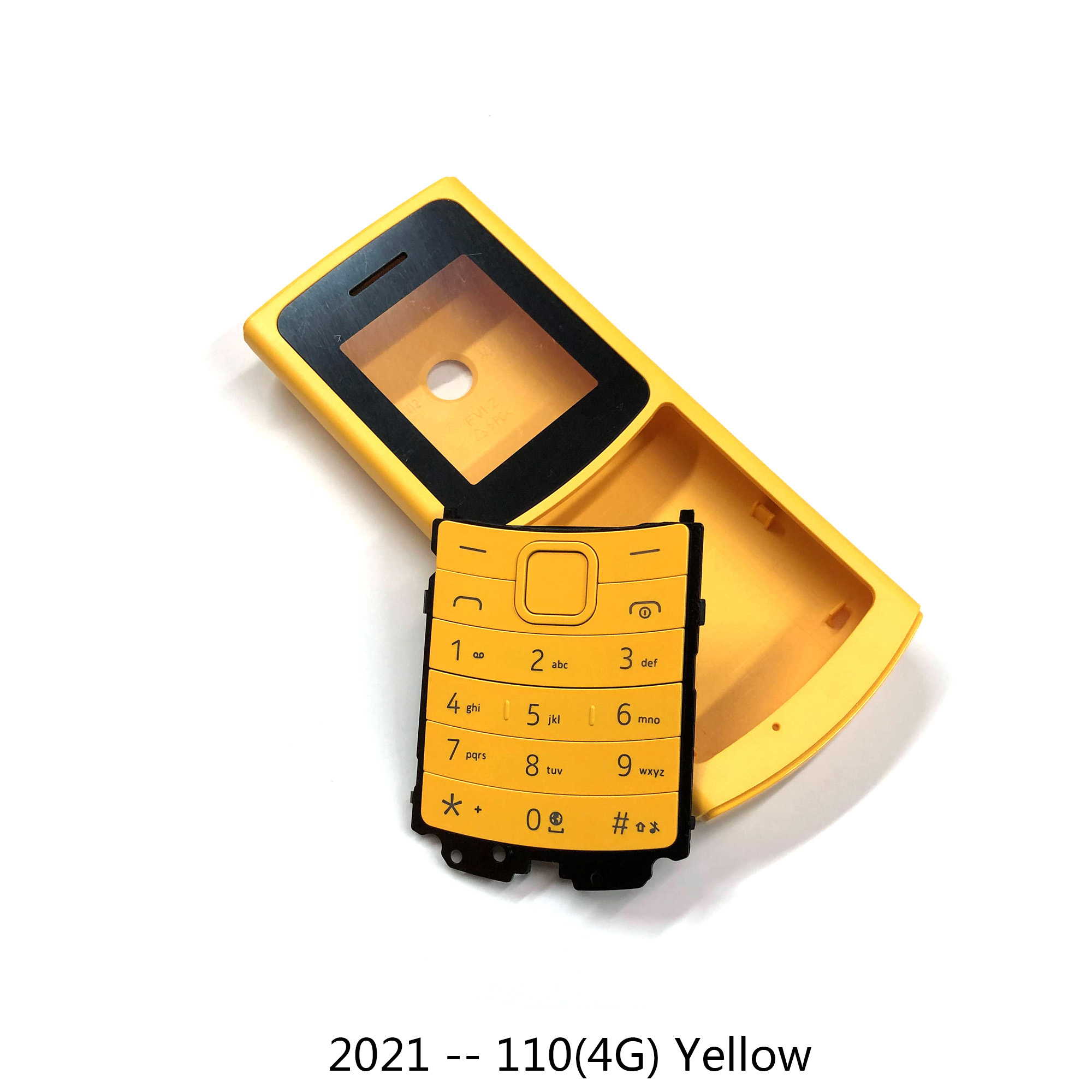 Phone Housing Cover For Nokia 105 4G AT-1389 110 4G case Keypad Back Battery 110 Mobile Phone Case Dual card version: Silver