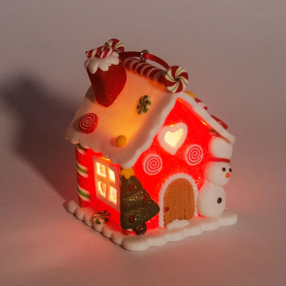 Weihnachtsbaum-Dekoration, Lebkuchen, kleines Haus, Anhänger, Zuhause, , Acryl, DIY-Anhänger, Weihnachten, 2024, Neujahr, Ornament, Navidad