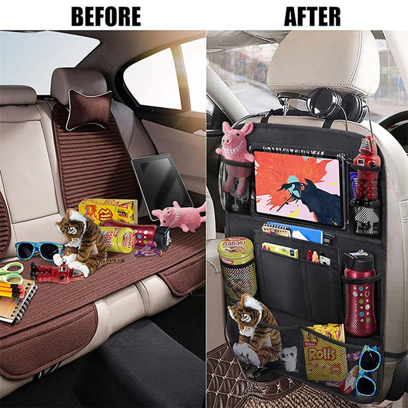 2 pçs sacos de armazenamento do bebê multi-função saco de armazenamento de carro bolsa de assento de volta do carro oxford pano organizador saco de banco de trás do carro preto